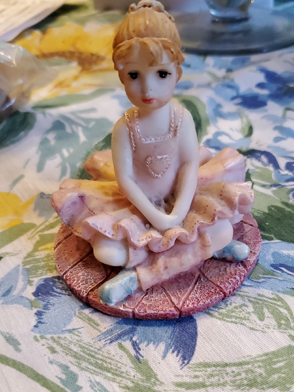 Porcelain Ballerina Figurine in Pale Pink